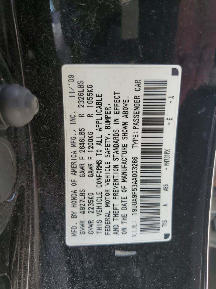 19UUA9F53AA003266 2010 Acura Tl