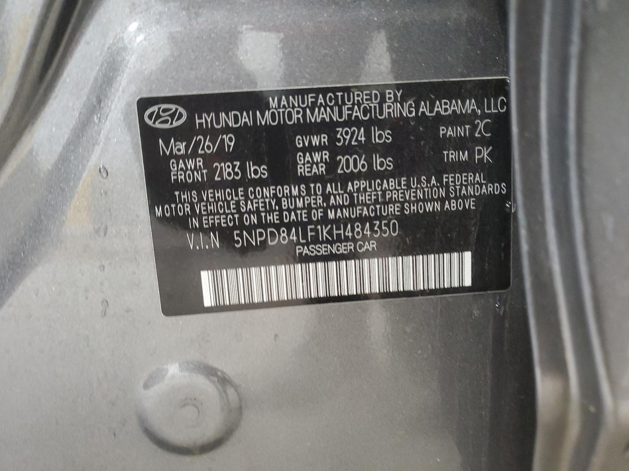 5NPD84LF1KH484350 2019 Hyundai Elantra Sel