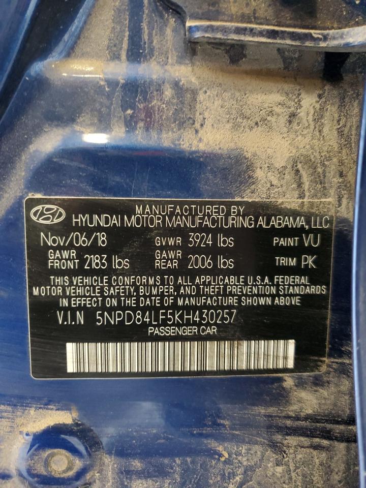 5NPD84LF5KH430257 2019 Hyundai Elantra Sel