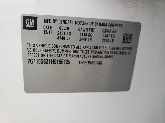 2017 CHEVROLET IMPALA 2G1105S31H9156129