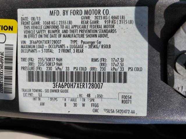 VIN 3FA6P0H7XER128007 2014 Ford Fusion, SE no.13