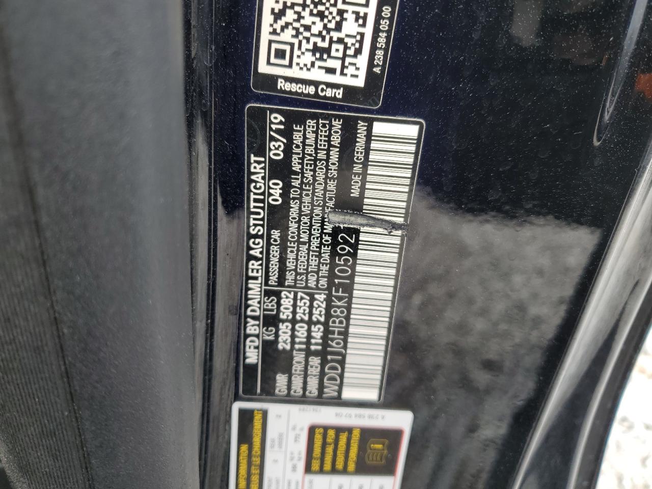 WDD1J6HB8KF105921 2019 Mercedes-Benz E 450