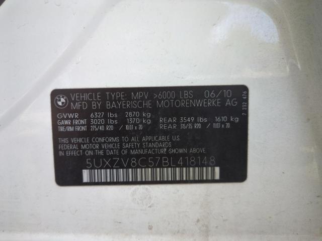 2011 BMW X5 xDrive50I VIN: 5UXZV8C57BL418148 Lot: 63357634