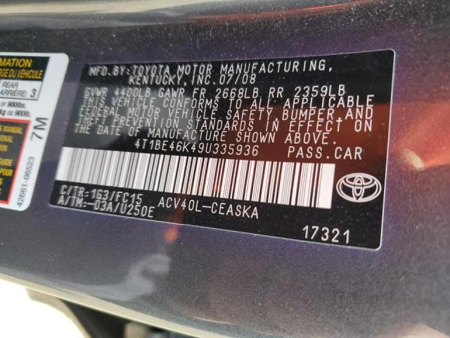 4T1BE46K49U335936 2009 Toyota Camry Base