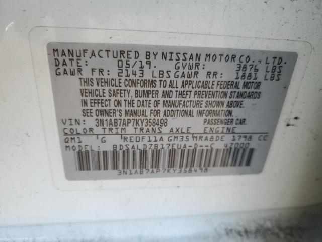 VIN 3N1AB7AP7KY358498 2019 Nissan Sentra, S no.13