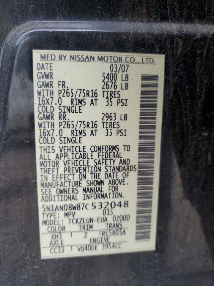 5N1AN08W87C532048 2007 Nissan Xterra Off Road