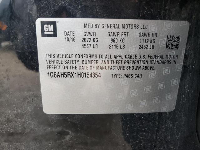 2017 Cadillac Ats Luxury VIN: 1G6AH5RX1H0154354 Lot: 62350374