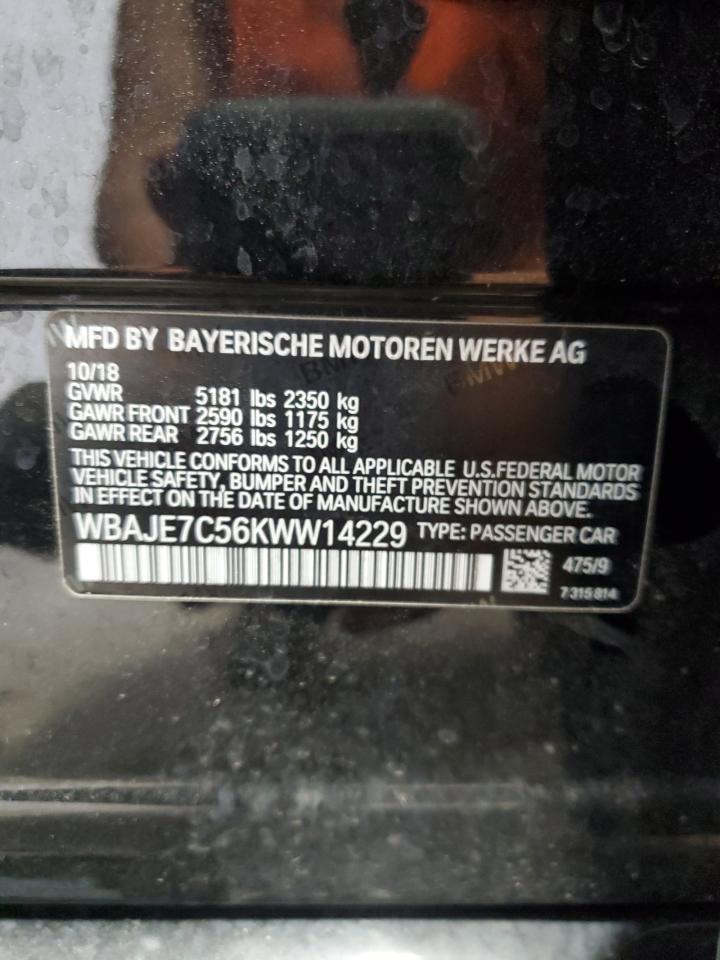 WBAJE7C56KWW14229 2019 BMW 540 Xi