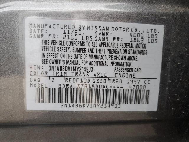 2021 Nissan Sentra Sr VIN: 3N1AB8DV1MY214903 Lot: 61848544
