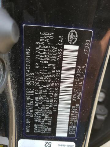2019 TOYOTA CAMRY HYBR - 4T1B21HK6KU517356