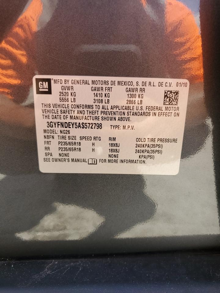 3GYFNDEY5AS572798 2010 Cadillac Srx Luxury Collection