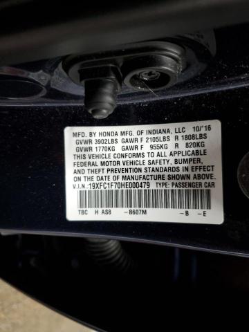 2017 HONDA CIVIC EXL - 19XFC1F70HE000479