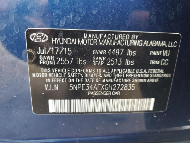 2016 Hyundai Sonata Sport VIN: 5NPE34AFXGH272835 Lot: 62328194
