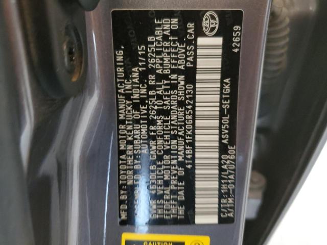 VIN 4T4BF1FK0GR542130 2016 Toyota Camry, LE no.12