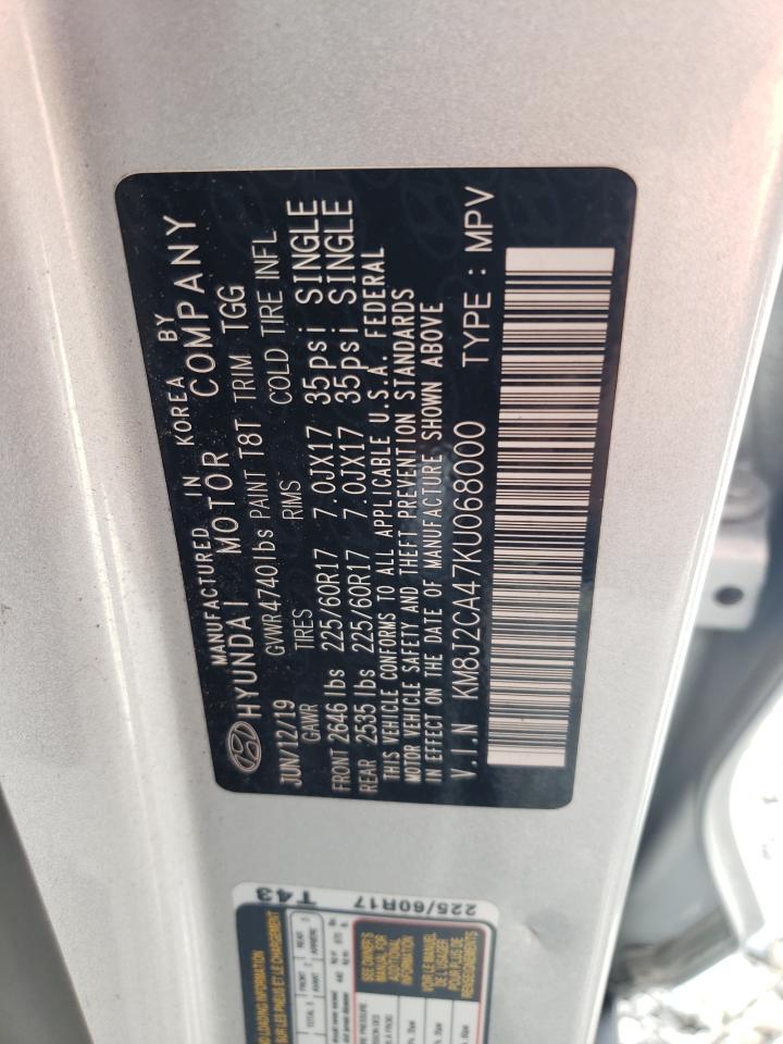 KM8J2CA47KU068000 2019 Hyundai Tucson Se