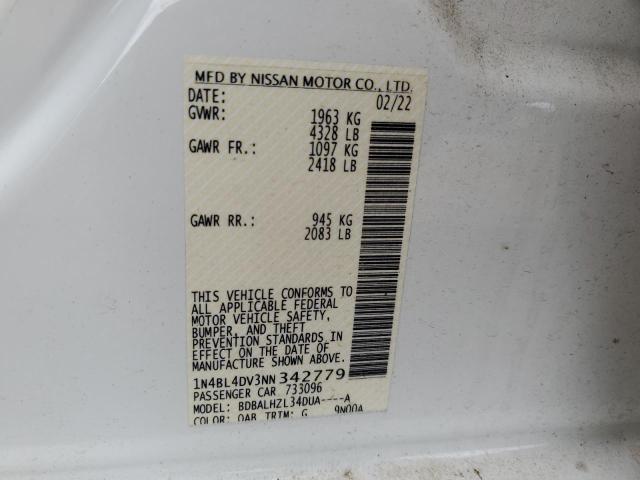 2022 NISSAN ALTIMA SV - 1N4BL4DV3NN342779