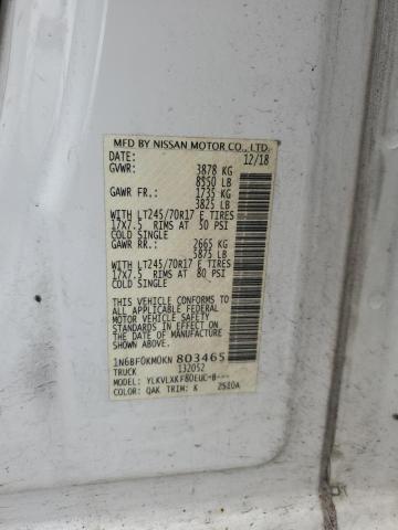2019 NISSAN NV 1500 S - 1N6BF0KM0KN803465