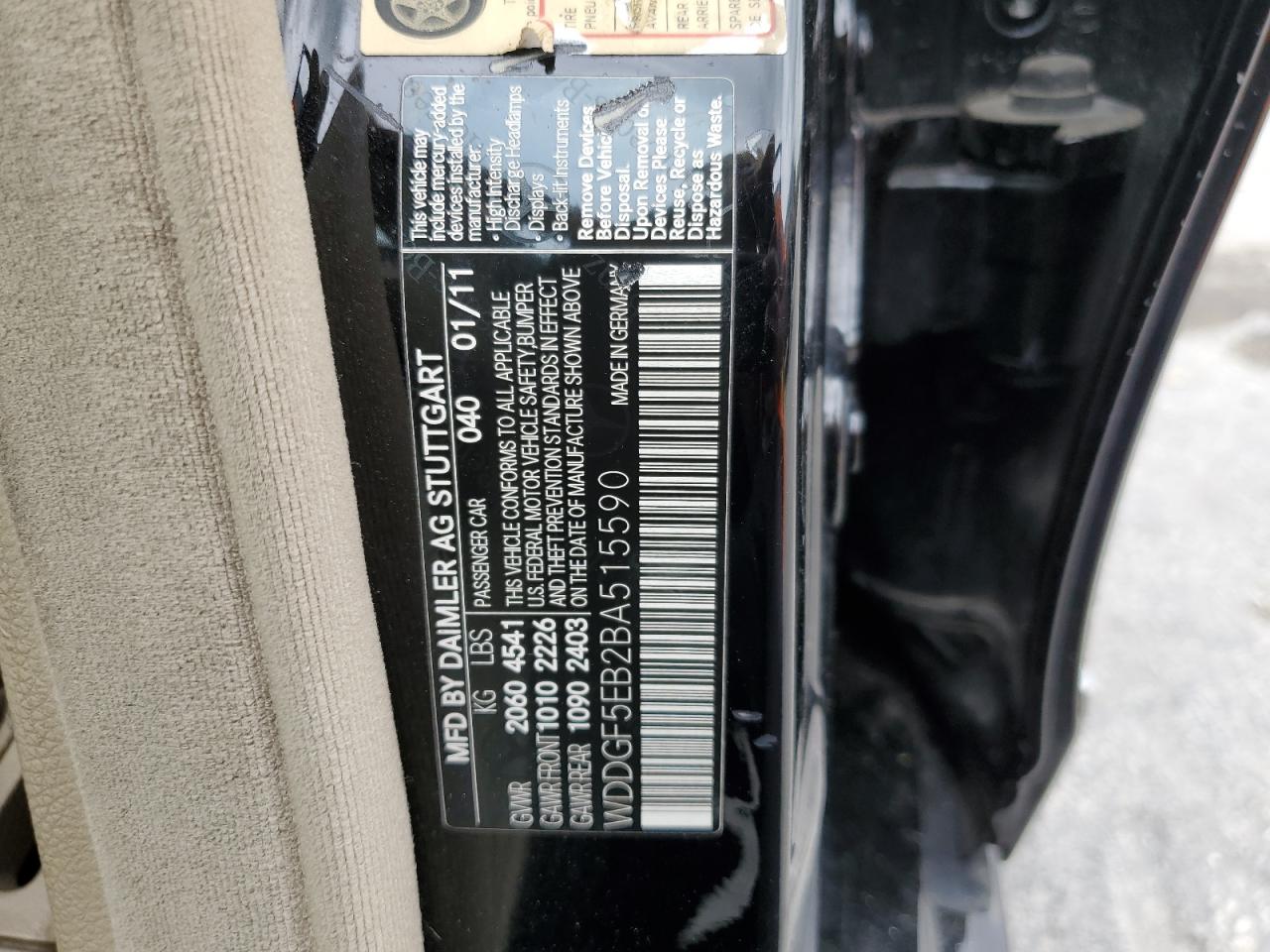 WDDGF5EB2BA515590 2011 Mercedes-Benz C 300