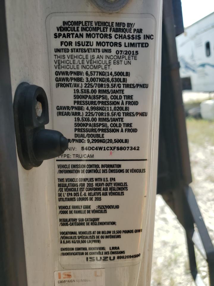 54DC4W1CXFS807342 2015 Isuzu Npr Hd