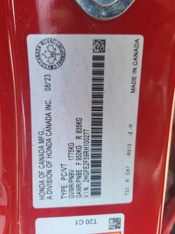 2024 HONDA CIVIC SPOR - 2HGFE2F59RH100277