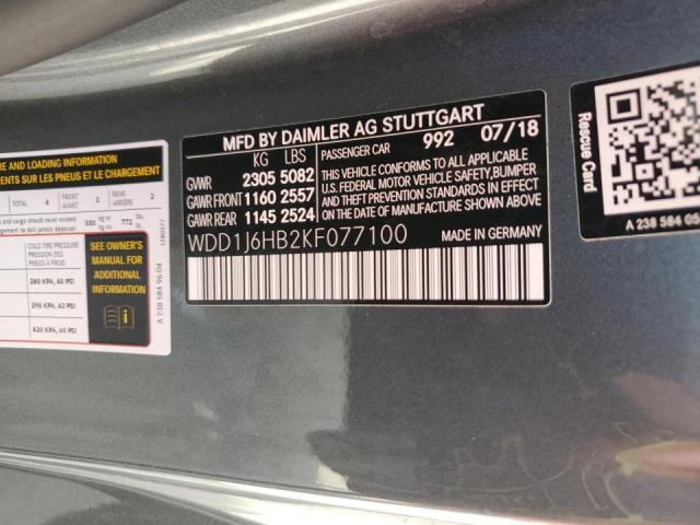 2019 Mercedes-Benz E 450 VIN: WDD1J6HB2KF077100 Lot: 61911054