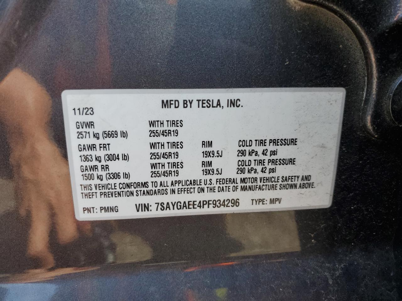 7SAYGAEE4PF934296 2023 Tesla Model Y