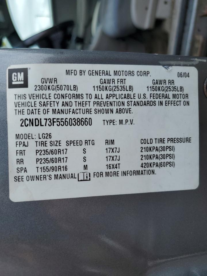 2CNDL73F556038660 2005 Chevrolet Equinox Lt