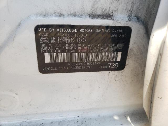2019 MITSUBISHI MIRAGE ES - ML32A3HJ0KH013150