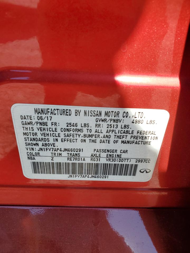 JN1FV7AP4JM460291 2018 Infiniti Q50 Red Sport 400