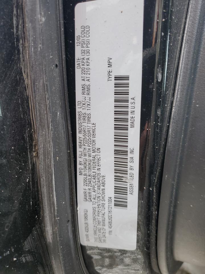 4S4BL62C167211004 2006 Subaru Legacy Outback 2.5I Limited