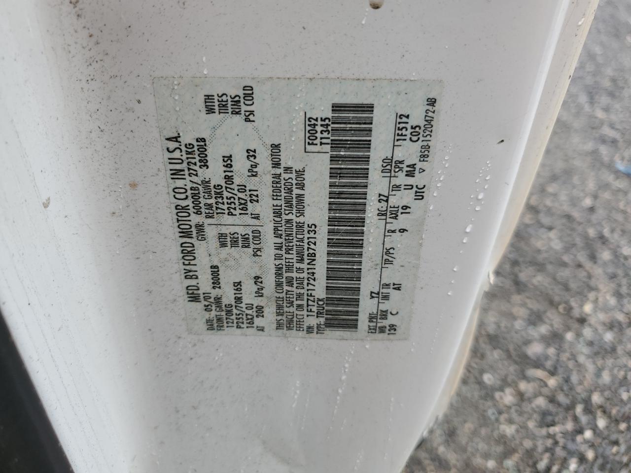 1FTZF17241NB72135 2001 Ford F150