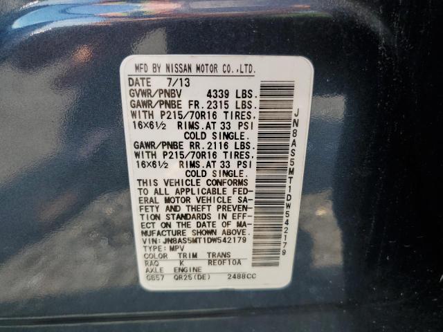 VIN JN8AS5MT1DW542179 2013 Nissan Rogue, S no.13