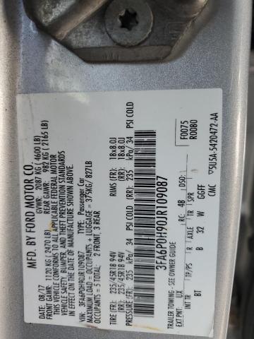 2018 FORD FUSION SE - 3FA6P0H90JR109087