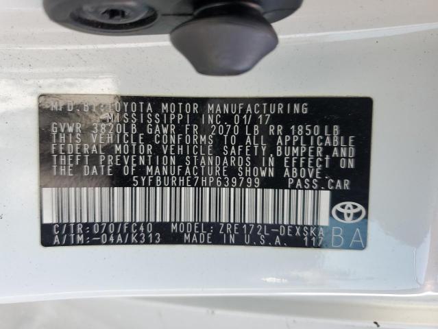 VIN 5YFBURHE7HP639799 2017 Toyota Corolla, L no.12