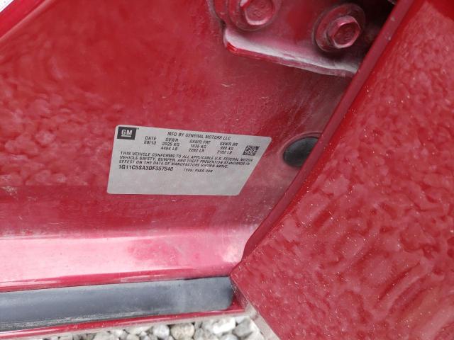 2013 Chevrolet Malibu 1Lt VIN: 1G11C5SA3DF357540 Lot: 60833474