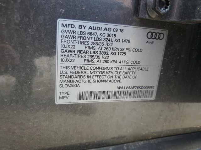 VIN WA1VAAF76KD009692 2019 Audi Q7, Prestige no.13