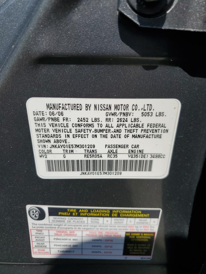 JNKAY01E57M301209 2007 Infiniti M35 Base