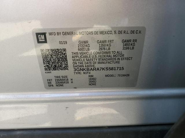 2019 CHEVROLET BLAZER L 3GNKBARA7KS581715