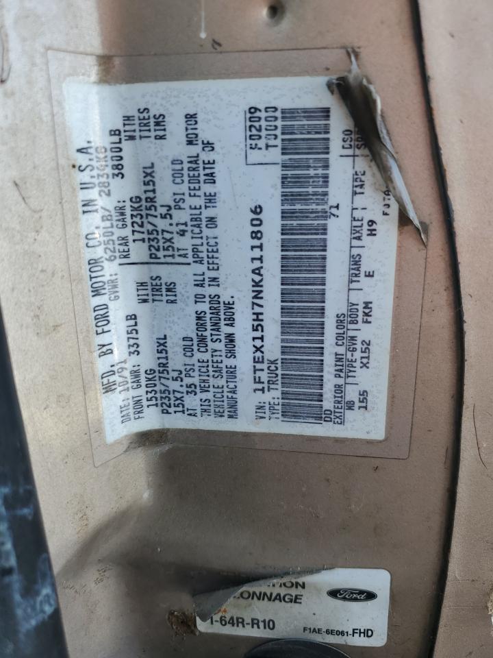 1FTEX15H7NKA11806 1992 Ford F150