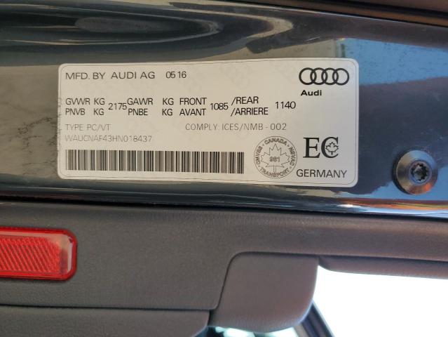 2017 AUDI A4 TECHNIK WAUCNAF43HN018437
