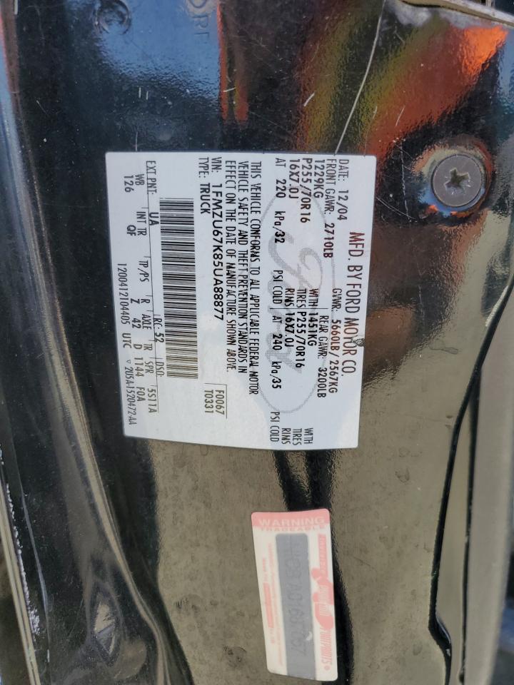 1FMZU67K85UA88877 2005 Ford Explorer Sport Trac