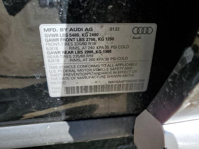2022 AUDI Q5 PREMIUM - WA1GAAFY5N2057086