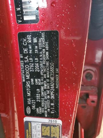 2021 Kia Forte Fe VIN: 3KPF24AD1ME358850 Lot: 61772314