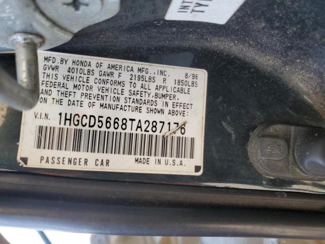 1996 Honda Accord Ex VIN: 1HGCD5668TA287176 Lot: 62032704