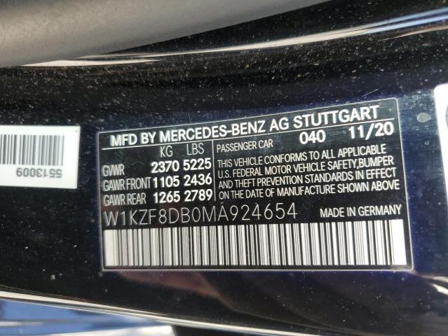 2021 Mercedes-Benz E 350 VIN: W1KZF8DB0MA924654 Lot: 60978264