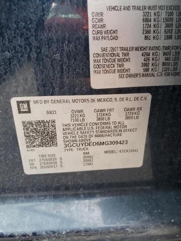 2021 CHEVROLET SILVRDO LT 3GCUYDED6MG309423