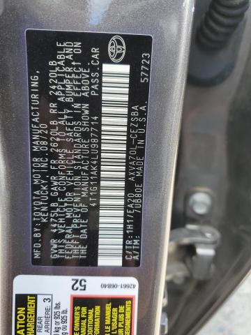 VIN 4T1G11AK4LU987714 2020 Toyota Camry, SE no.12