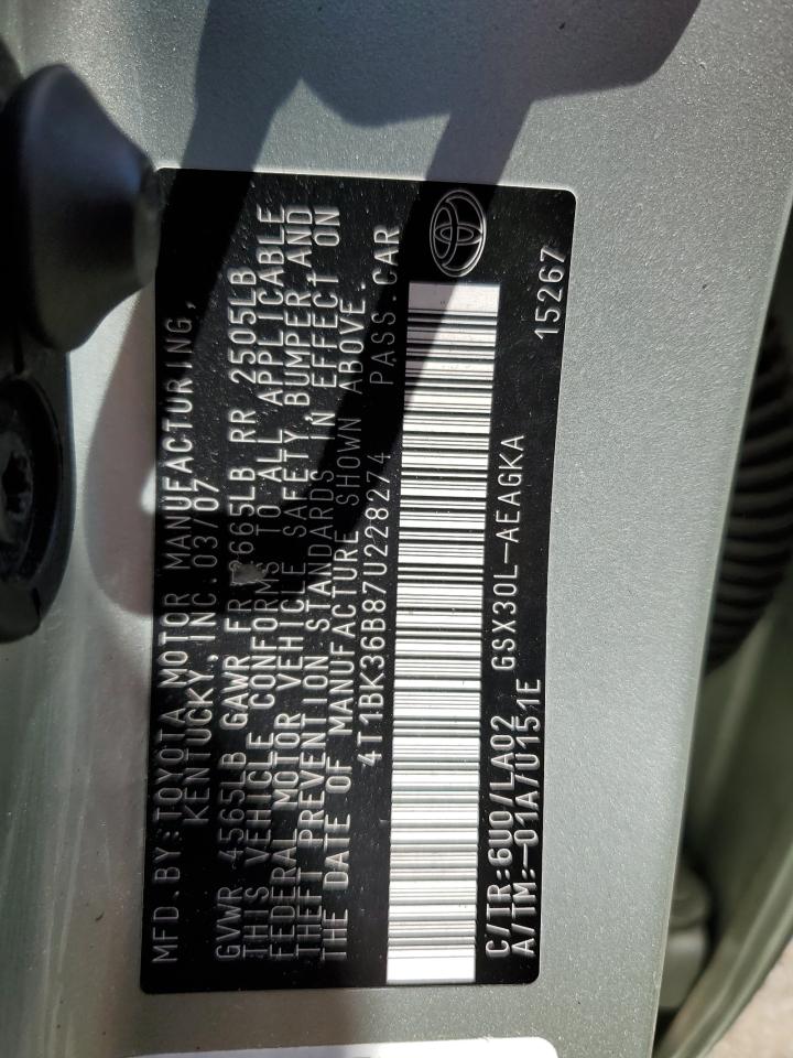 4T1BK36B87U228274 2007 Toyota Avalon Xl