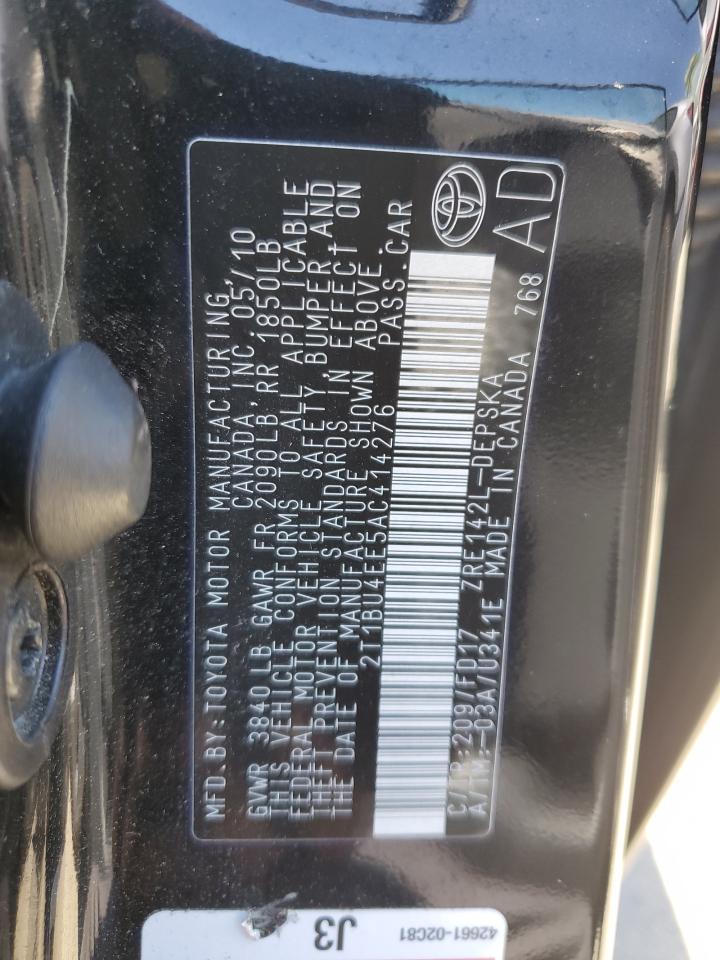 2T1BU4EE5AC414276 2010 Toyota Corolla Base