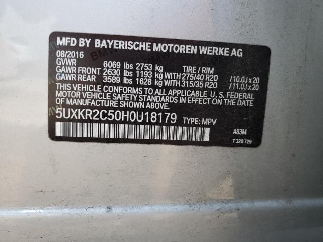 VIN 5UXKR2C50H0U18179 2017 BMW X5, Sdrive35I no.13